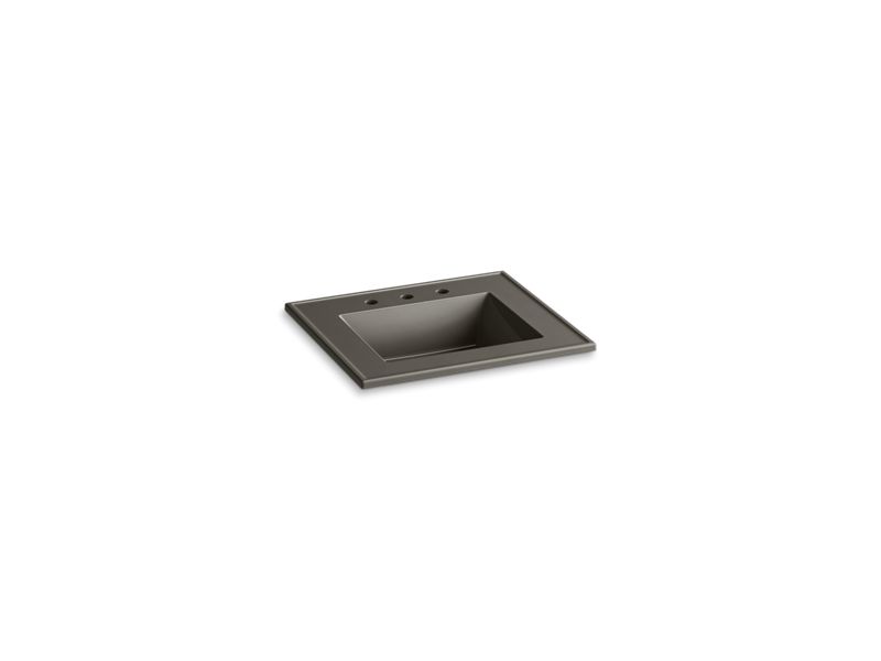 KOHLER K-2777-8-G86 Ceramic/Impressions 25" rectangular vanity-top bathroom sink with 8" widespread faucet holes