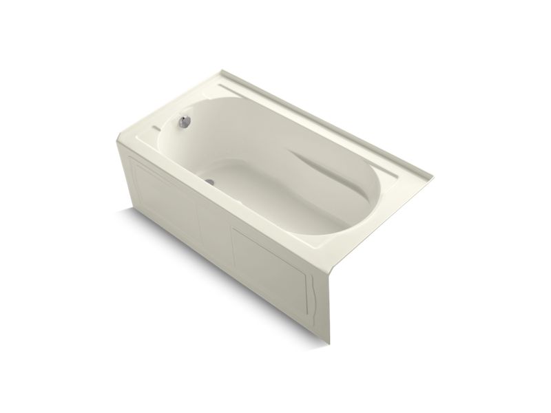 KOHLER 1357-GHLA-96 Devonshire 60" X 32" Heated Bubblemassage Air Bath, Alcove, Left Drain in Biscuit
