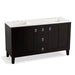 KOHLER K-99537-LGSD-1WU Poplin 60" bathroom vanity cabinet with legs, 2 doors and 3 drawers, split top drawer