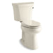 KOHLER 3889-RZ-47 Highline Comfort Height Two-Piece Elongated 1.28 Gpf Chair Height Toilet With Right-Hand Trip Lever, Tank Cover Locks, Insulated Tank And 10" Rough-In in Almond