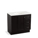 KOHLER K-99520-TKR-1WU Damask 36" bathroom vanity cabinet with toe kick, 1 door and 3 drawers on right