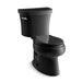 KOHLER 3948-T-7 Wellworth Two-Piece Elongated 1.28 Gpf Toilet With Tank Cover Locks And 14" Rough-In in Black