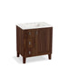 KOHLER K-99530-LGL-1WE Poplin 30" bathroom vanity cabinet with legs, 1 door and 3 drawers on left