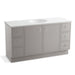KOHLER K-99510-TK-1WT Jacquard 60" bathroom vanity cabinet with toe kick, 2 doors and 6 drawers