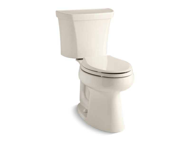 KOHLER 3979-RA-47 Highline Comfort Height Two-Piece Elongated 1.6 Gpf Chair Height Toilet With Right-Hand Trip Lever in Almond