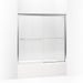 KOHLER 702200-G54-SHP Fluence Sliding Bath Door, 58-5/16" H X 56-5/8 - 59-5/8" W, With 1/4" Thick Falling Lines Glass in Bright Polished Silver