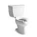 KOHLER 3505-T-0 Wellworth Classic Classic Two-Piece Elongated 1.6 Gpf Toilet With Pressure Lite(R) Flush Technology And Tank Cover Locks, Less Seat in White