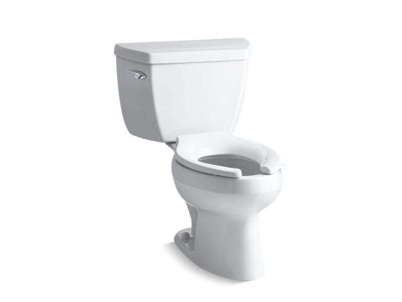 KOHLER 3505-T-0 Wellworth Classic Classic Two-Piece Elongated 1.6 Gpf Toilet With Pressure Lite(R) Flush Technology And Tank Cover Locks, Less Seat in White