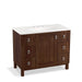 KOHLER K-99562-LG-1WE Poplin 42" bathroom vanity cabinet with legs, 1 door and 6 drawers