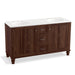 KOHLER K-99524-LGSD-1WE Damask 60" bathroom vanity cabinet with furniture legs, 2 doors and 3 drawers, split top drawer