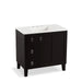 KOHLER K-99533-LGL-1WU Poplin 36" bathroom vanity cabinet with legs, 1 door and 3 drawers on left