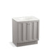 KOHLER K-99515-TK-1WT Damask 30" bathroom vanity cabinet with toe kick and 2 doors