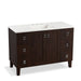 KOHLER K-99535-LGSD-1WB Poplin 48" bathroom vanity cabinet with legs, 2 doors and 6 drawers, split top drawers