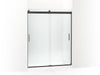 KOHLER K-706164-L Levity Sliding shower door, 74" H x 56-5/8 - 59-5/8" W, with 5/16" thick Crystal Clear glass