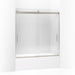 KOHLER K-706003-L Levity Sliding bath door, 62" H x 56-5/8 - 59-5/8" W, with 3/8" thick Crystal Clear glass