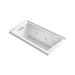 KOHLER K-1167-LH2-0 Underscore Rectangle 60" x 30" alcove whirlpool with integral flange and left-hand drain