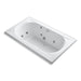 KOHLER K-1418-HN-0 Memoirs 72" x 42" drop-in whirlpool with reversible drain, heater and custom pump location without jet trim