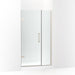 KOHLER 27600-10L-BNK Composed 39-5/8"–40-3/8"W X 71-1/2"H Frameless Pivot Shower Door With 3/8" Crystal Clear Glass And Back-To-Back Vertical Door Pulls in Anodized Brushed Nickel