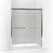KOHLER 709064-D3-SHP Gradient Sliding Shower Door, 70-1/16" H X 59-5/8" W, With 1/4" Thick Frosted Glass in Bright Polished Silver