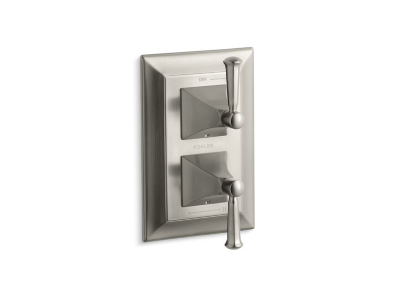 KOHLER T10422-4S-BN Memoirs Stately Valve Trim With Lever Handles For Stacked Valve, Requires Valve in Vibrant Brushed Nickel