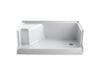 KOHLER K-9496 Memoirs 60" x 36" single threshold right-hand drain shower base with integral seat at left