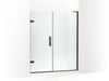 KOHLER 27616-10L-BL Composed 57-1/4"–58" W X 71-1/2" H Frameless Pivot Shower Door With 3/8" Crystal Clear Glass And Back-To-Back Vertical Door Pulls in Matte Black