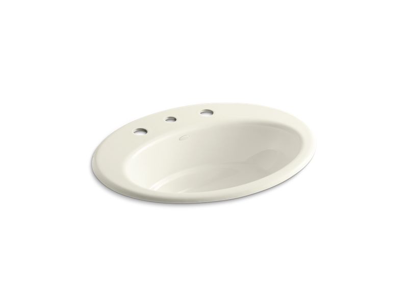 KOHLER K-2907-8-96 Thoreau Drop-in bathroom sink with 8" widespread faucet holes