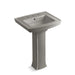 KOHLER 2359-8 Archer Pedestal bathroom sink with 8" widespread faucet holes