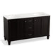 KOHLER K-99524-LGSD-1WU Damask 60" bathroom vanity cabinet with furniture legs, 2 doors and 3 drawers, split top drawer