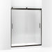 KOHLER K-706164-L Levity Sliding shower door, 74" H x 56-5/8 - 59-5/8" W, with 5/16" thick Crystal Clear glass