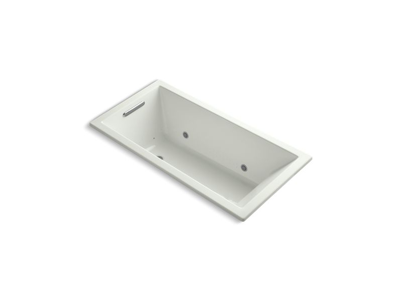 KOHLER K-1167-GVBCW-NY Underscore Rectangle 60" x 30" drop-in VibrAcoustic + BubbleMassage Air Bath with Bask(TM) heated surface and chromatherapy