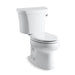 KOHLER 3948-RZ-0 Wellworth Two-Piece Elongated 1.28 Gpf Toilet With Right-Hand Trip Lever, Tank Cover Locks, Insulated Tank And 14" Rough-In in White