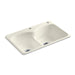 KOHLER K-6626-2 Langlade 33" x 22" x 9-5/8" top-mount Smart Divide double-equal kitchen sink with one faucet hole and one accessory hole