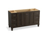 KOHLER K-99523-LG-1WC Damask 60" bathroom vanity cabinet with furniture legs, 2 doors and 6 drawers