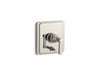 KOHLER T98757-4B-SN Pinstripe Rite-Temp(R) Pressure-Balancing Valve Trim With Diverter And Grooved Lever Handle, Valve Not Included in Vibrant Polished Nickel