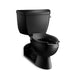 KOHLER 3554-RA Barrington Two-piece elongated 1.6 gpf toilet with Pressure Lite flushing technology and right-hand trip lever