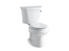 KOHLER 3997-RA-0 Wellworth Two-Piece Round-Front 1.28 Gpf Toilet With Right-Hand Trip Lever in White