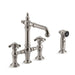 KOHLER K-76520-3M Artifacts Deck-mount bridge bar sink faucet with prong handles and sidespray