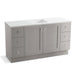 KOHLER K-99536-TK-1WT Poplin 60" bathroom vanity cabinet with toe kick, 2 doors and 6 drawers