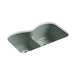 KOHLER K-6626-6U Langlade 33" x 22" x 9-5/8" Smart Divide undermount double-equal kitchen sink with 6 oversize faucet holes