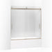 KOHLER K-706003-L Levity Sliding bath door, 62" H x 56-5/8 - 59-5/8" W, with 3/8" thick Crystal Clear glass