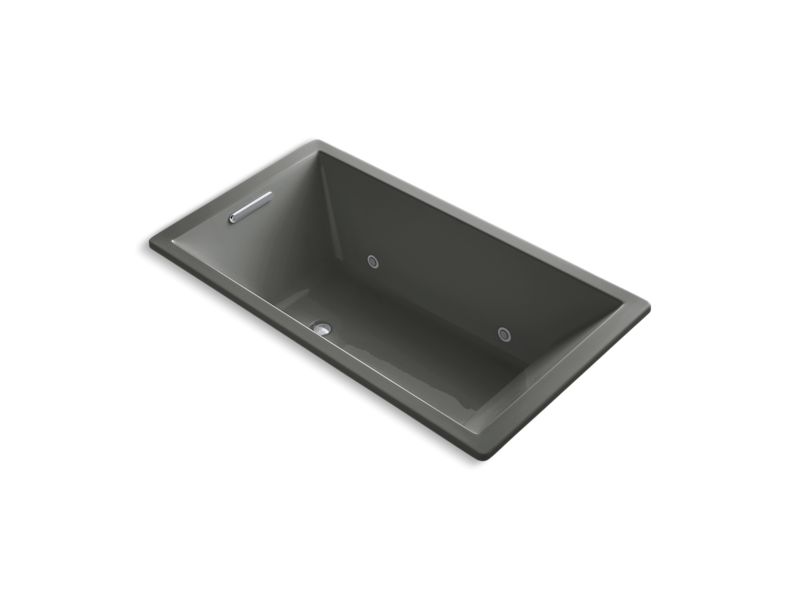 KOHLER K-1173-VBC-58 Underscore Rectangle 66" x 36" drop-in VibrAcoustic bath with end drain and chromatherapy