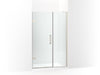 KOHLER 27604-10L-BNK Composed 45-1/4"–46" W X 71-1/2" H Frameless Pivot Shower Door With 3/8" Crystal Clear Glass And Back-To-Back Vertical Door Pulls in Anodized Brushed Nickel