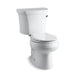 KOHLER 3947-TR-0 Wellworth Two-Piece Round-Front 1.28 Gpf Toilet With Right-Hand Trip Lever, Tank Cover Locks And 14" Rough-In in White