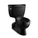 KOHLER 3554-7 Barrington Two-Piece Elongated 1.6 Gpf Toilet With Pressure Lite(R) Flushing Technology And Left-Hand Trip Lever in Black