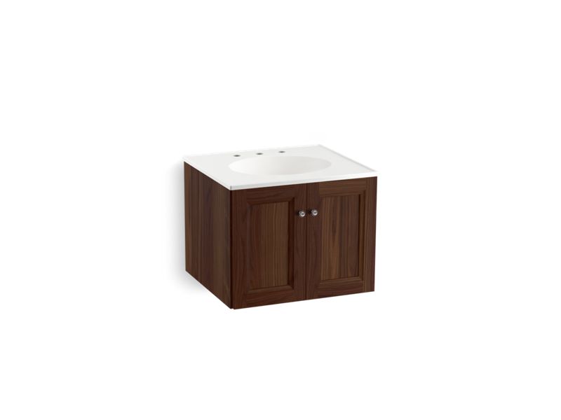 KOHLER K-99513-1WE Damask 24" wall-hung bathroom vanity cabinet with 2 doors