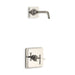 KOHLER TLS13134-3B-SN Pinstripe Rite-Temp Shower Trim Set With Cross Handle, Less Showerhead in Vibrant Polished Nickel