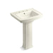 KOHLER 2359-8 Archer Pedestal bathroom sink with 8" widespread faucet holes