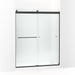KOHLER K-706167-L Levity Sliding shower door, 74" H x 56-5/8 - 59-5/8" W, with 5/16" thick Crystal Clear glass