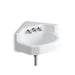 KOHLER K-2766-0 Marston 16" x 16" corner wall-mount/shelf back bathroom sink with factory-installed Triton faucet